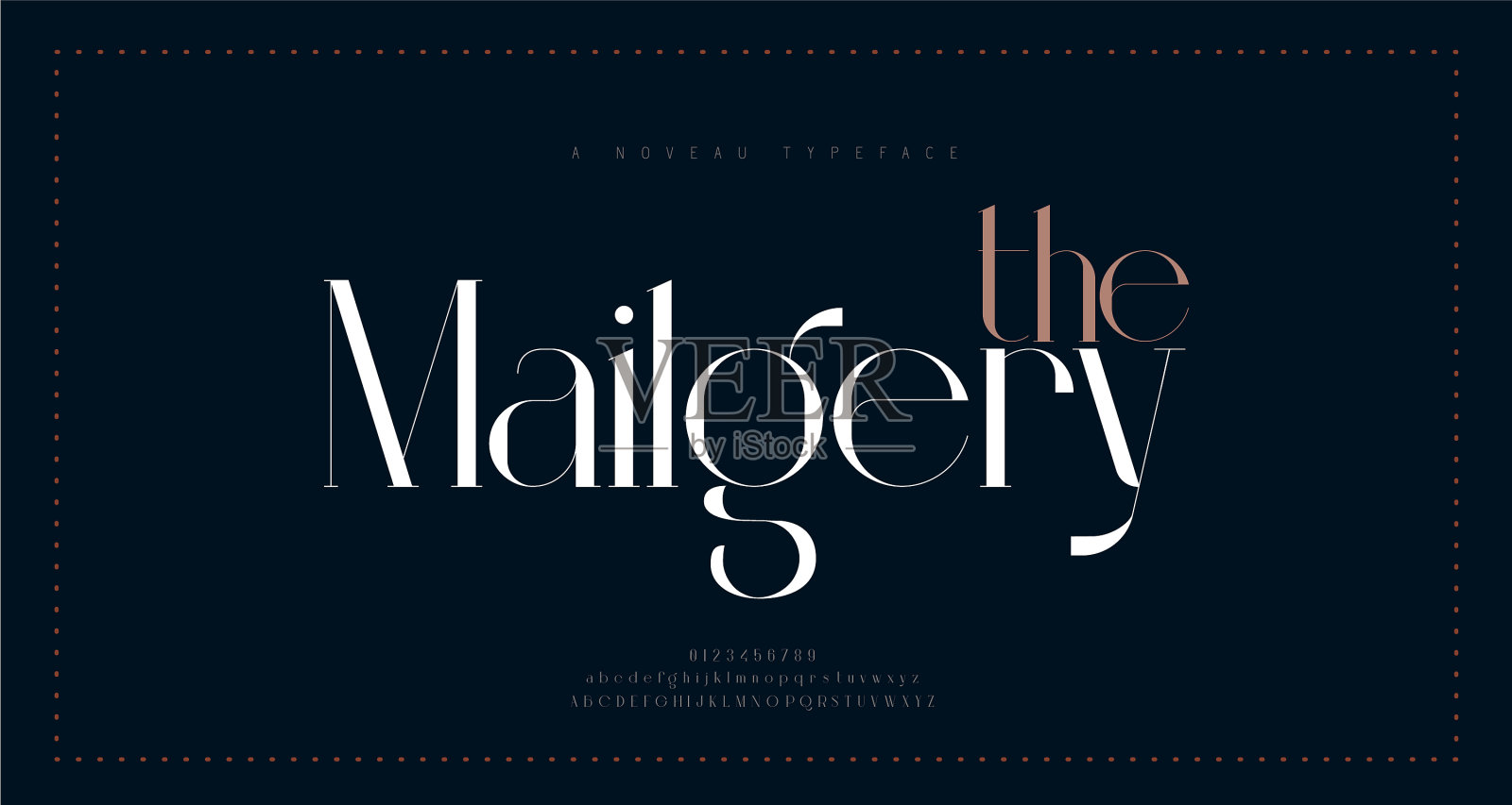 优雅的字母、字母、字体和数字经典插画图片素材