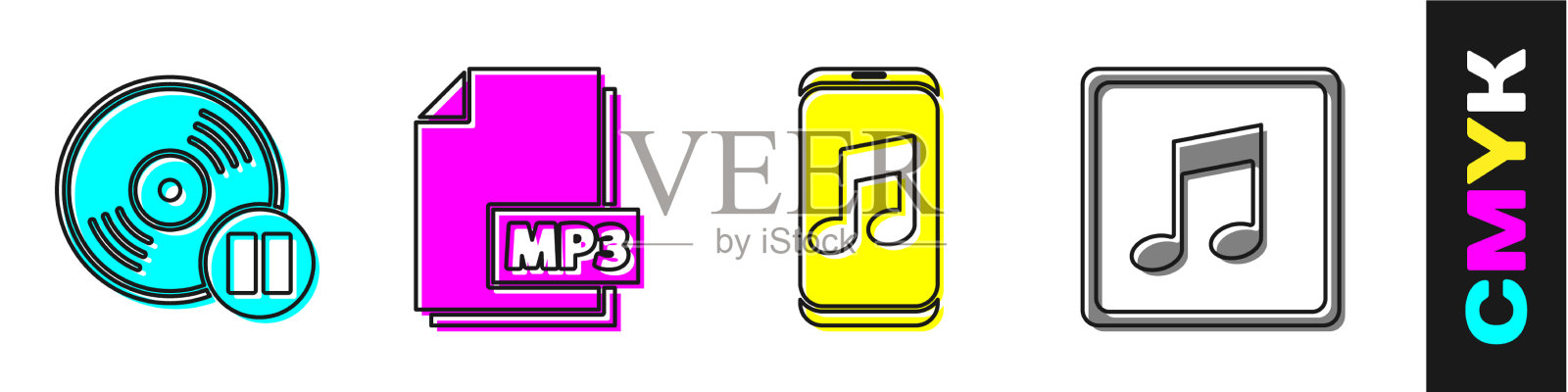 设置黑胶唱片mp3文件文件音乐播放器图标素材