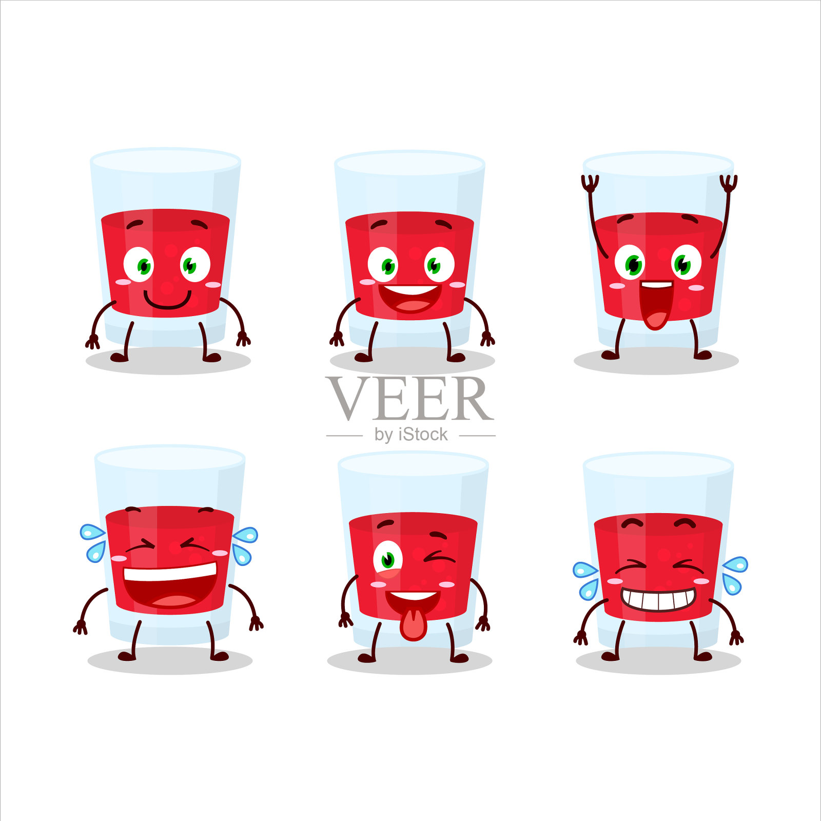 性格红莓汁带微笑的表情插画图片素材