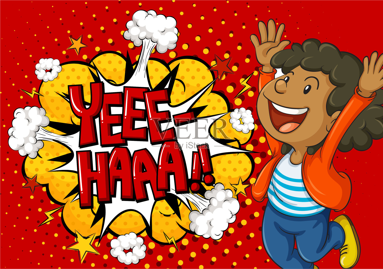 关于爆炸的背景和男孩插画图片素材