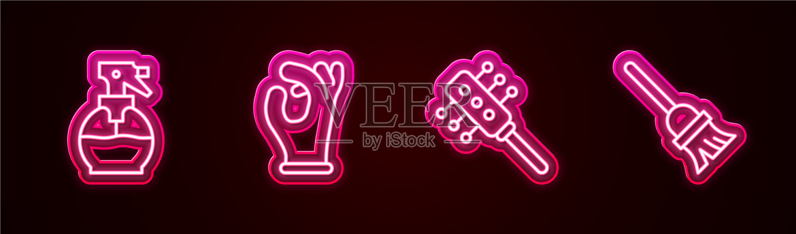 集线美发师手枪喷雾瓶医疗插画图片素材