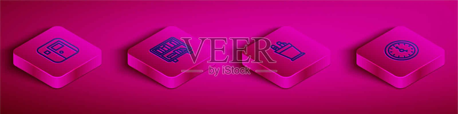 设置等距线的学校教室架用图标素材