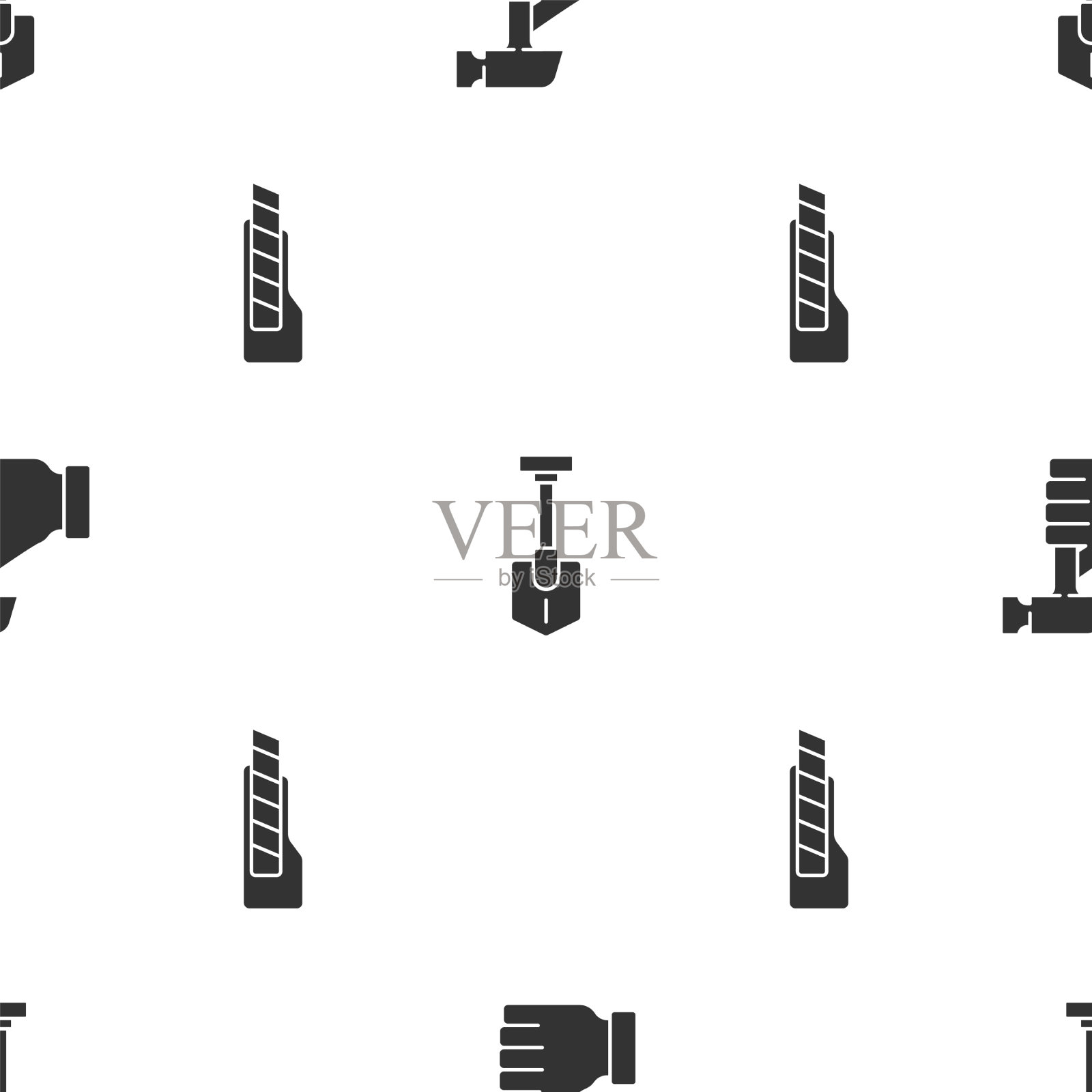 把铁锤、铲子和文具刀放在上面图标素材