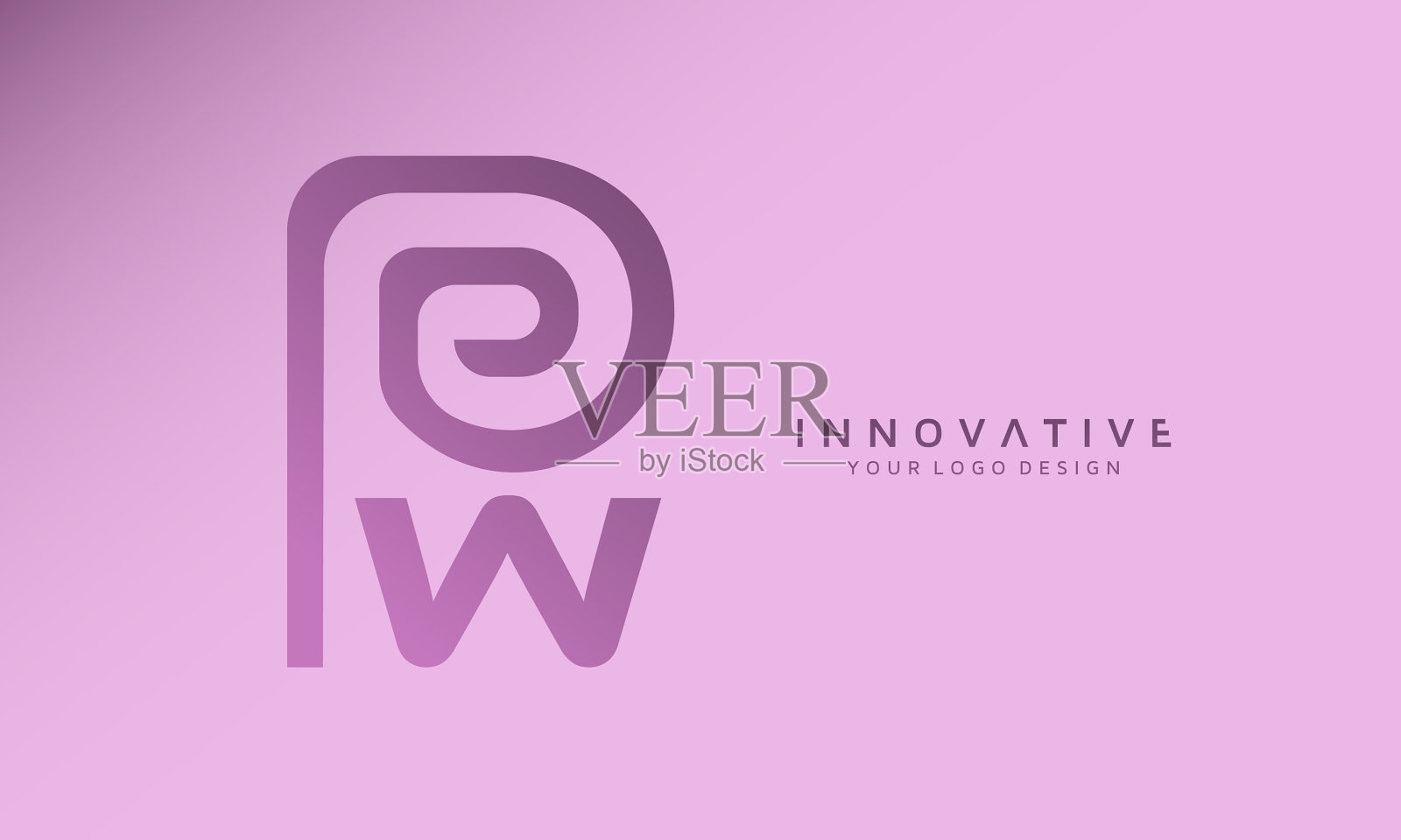 字母pw标志设计模板的灵感插画图片素材