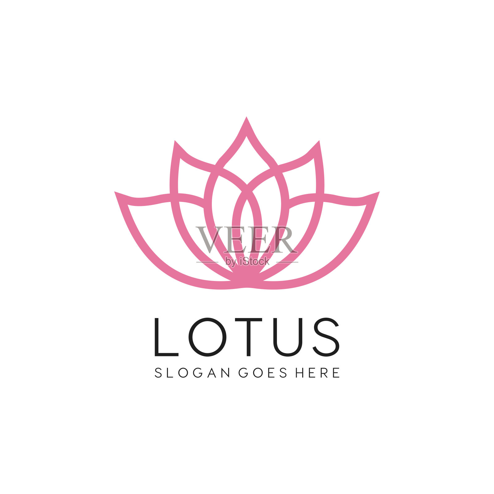 现代莲花标志premium矢量插画图片素材