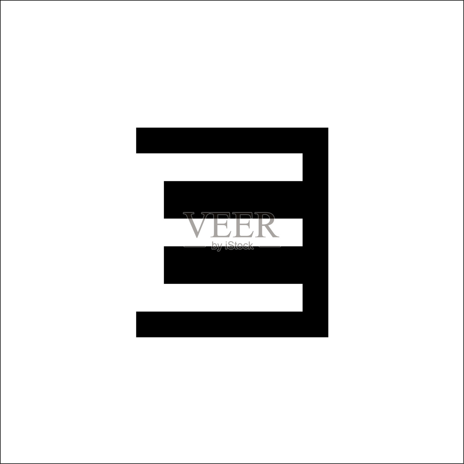 首字母E字母负空间矢量标志插画图片素材