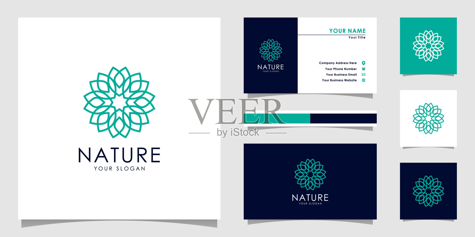 自然花标志premium矢量插画图片素材