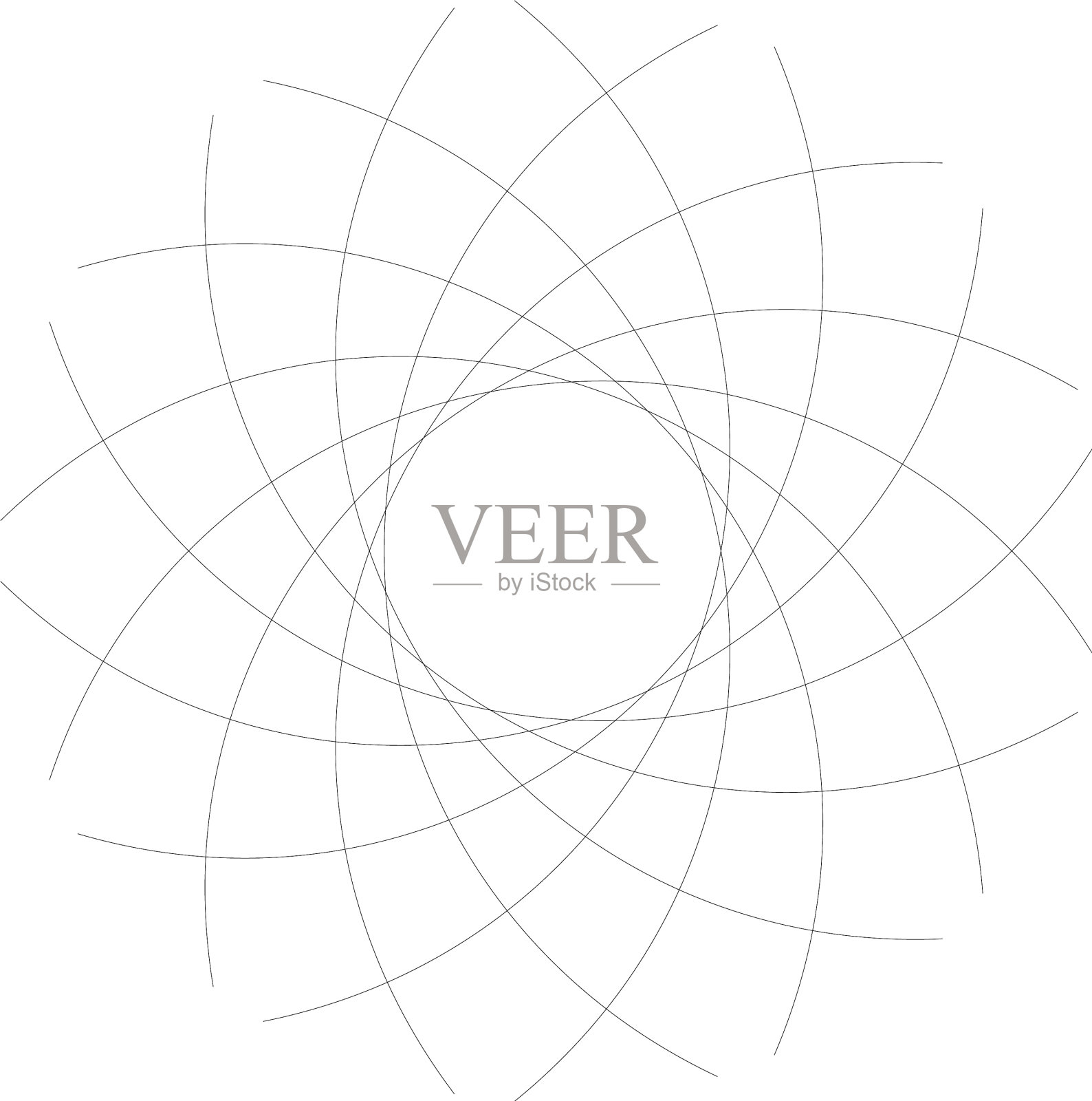 轮廓轮廓莲花曼陀罗图案图标符号插画图片素材