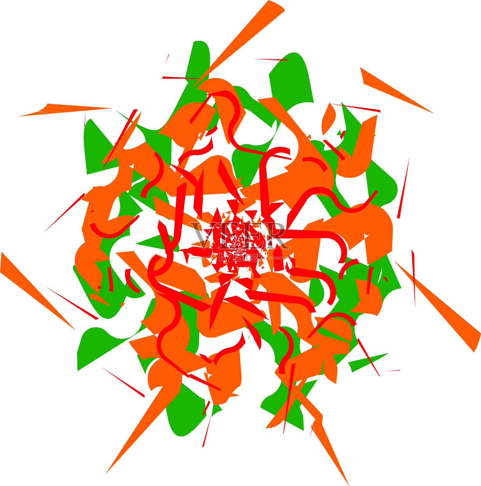 随机混沌抽象分散形状设计插画图片素材
