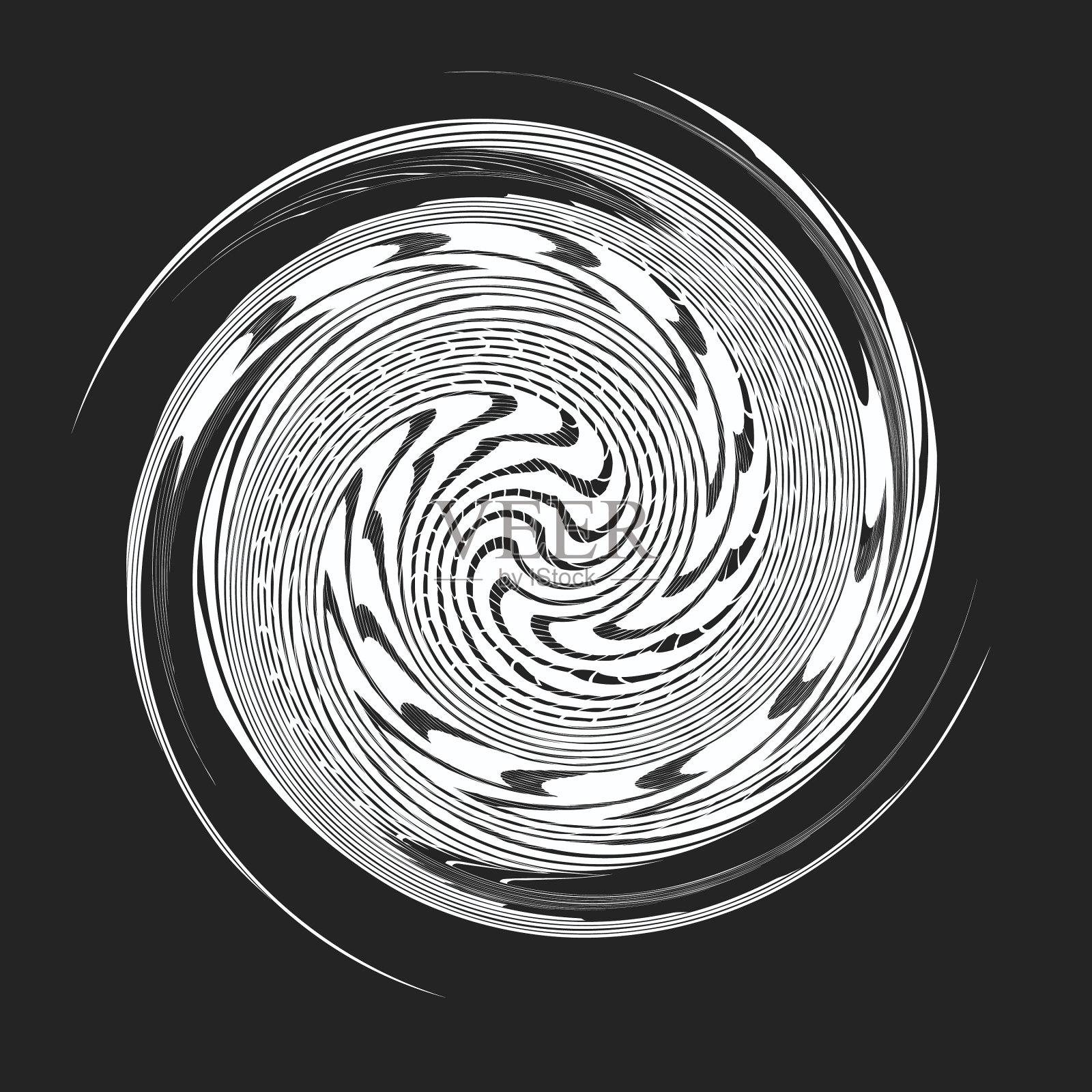 几何螺旋漩涡旋转抽象耳蜗插画图片素材