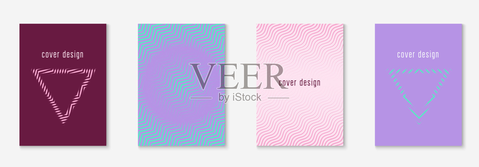 线条几何元素简约时尚的封面模板。插画图片素材