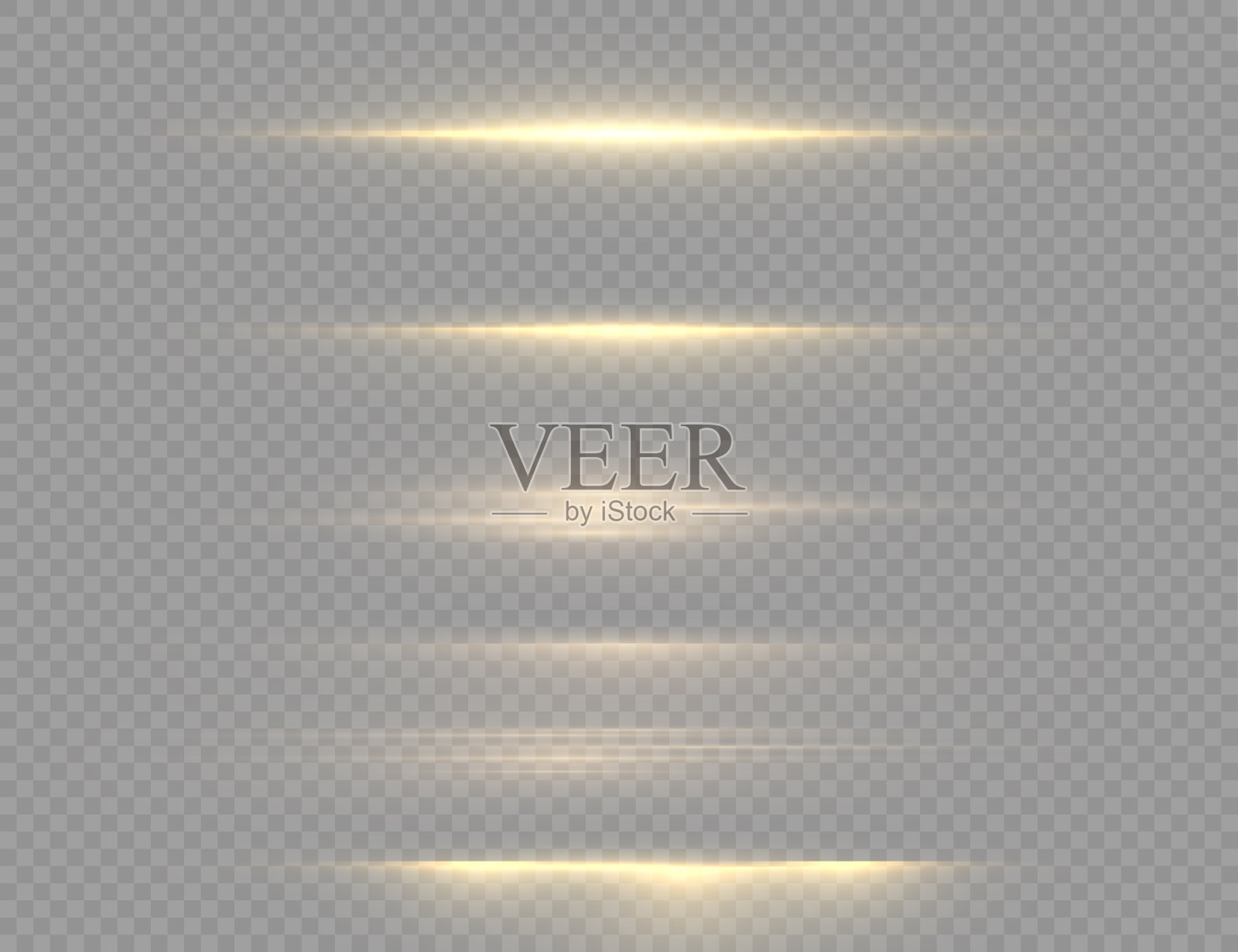 黄灿灿的光，灿烂的阳光，明亮的闪光。插画图片素材