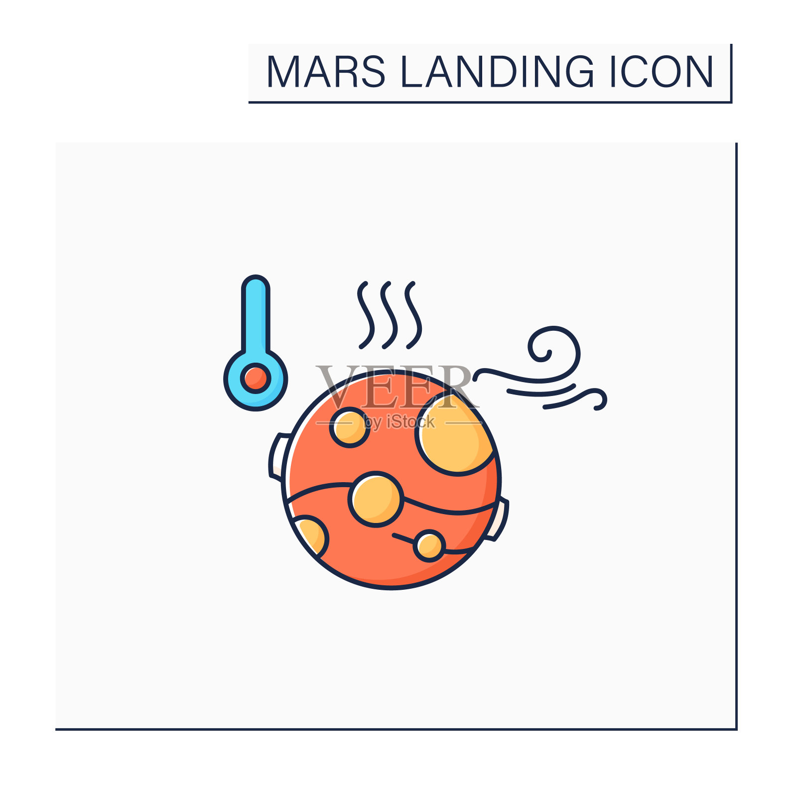 火星气候颜色图标插画图片素材