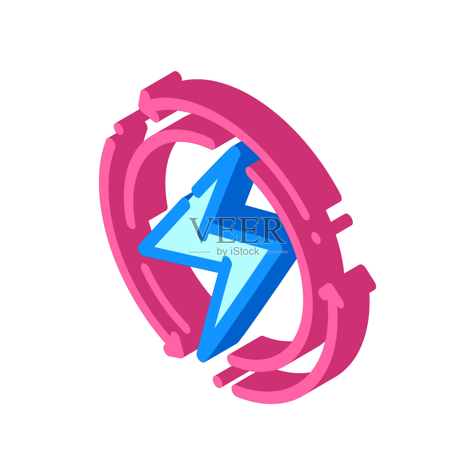 能量传递符号等距图标矢量插图插画图片素材