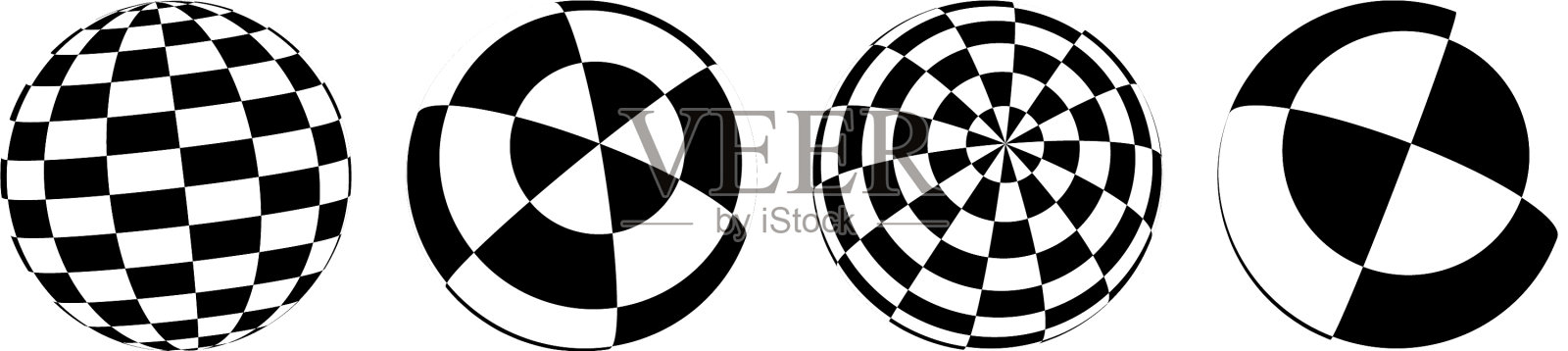 球体，球体，正方形，马赛克瓷砖插画图片素材