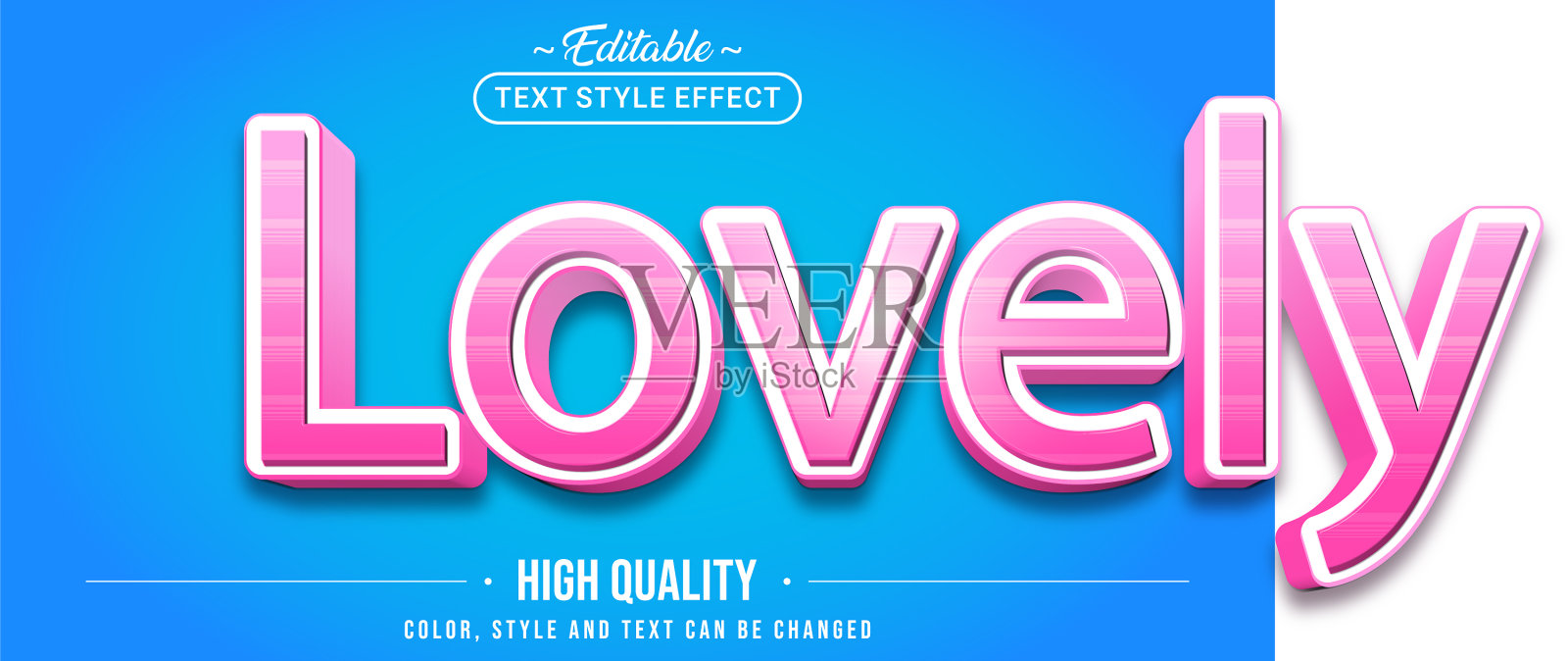 可编辑的文本样式效果-可爱的文本样式插画图片素材