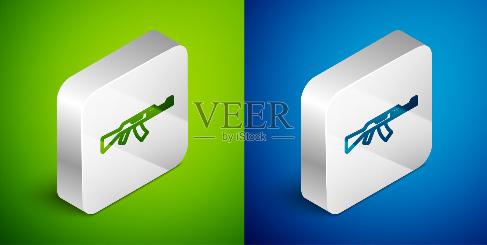 等距线冲锋枪图标隔离上图标素材