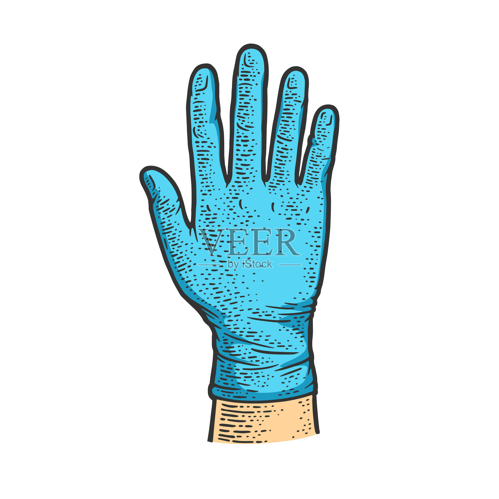 上交医用手套素描设计元素图片