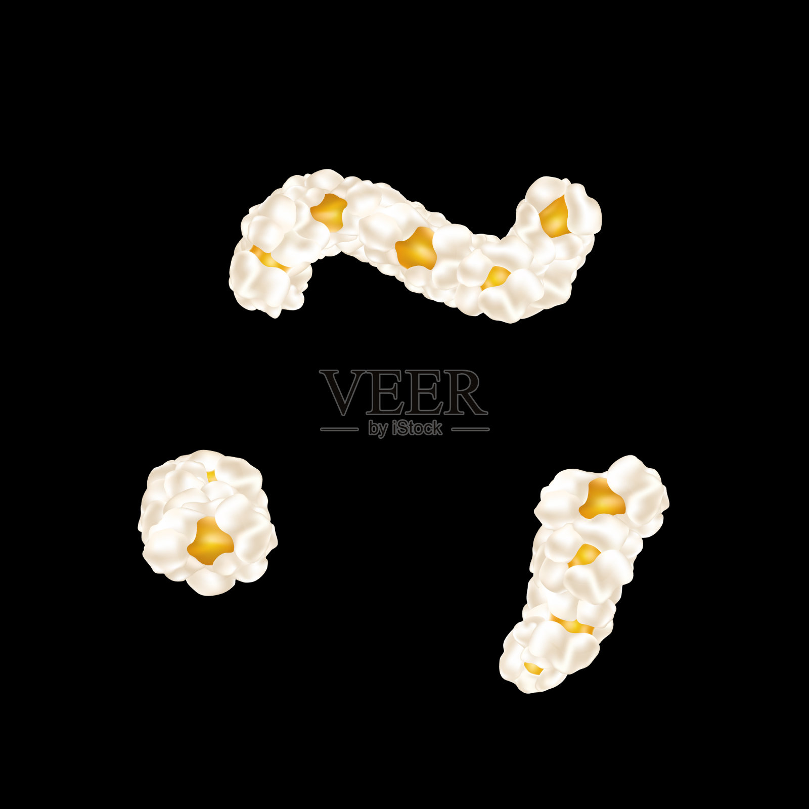 招牌上画着飘逸的爆米花插画图片素材