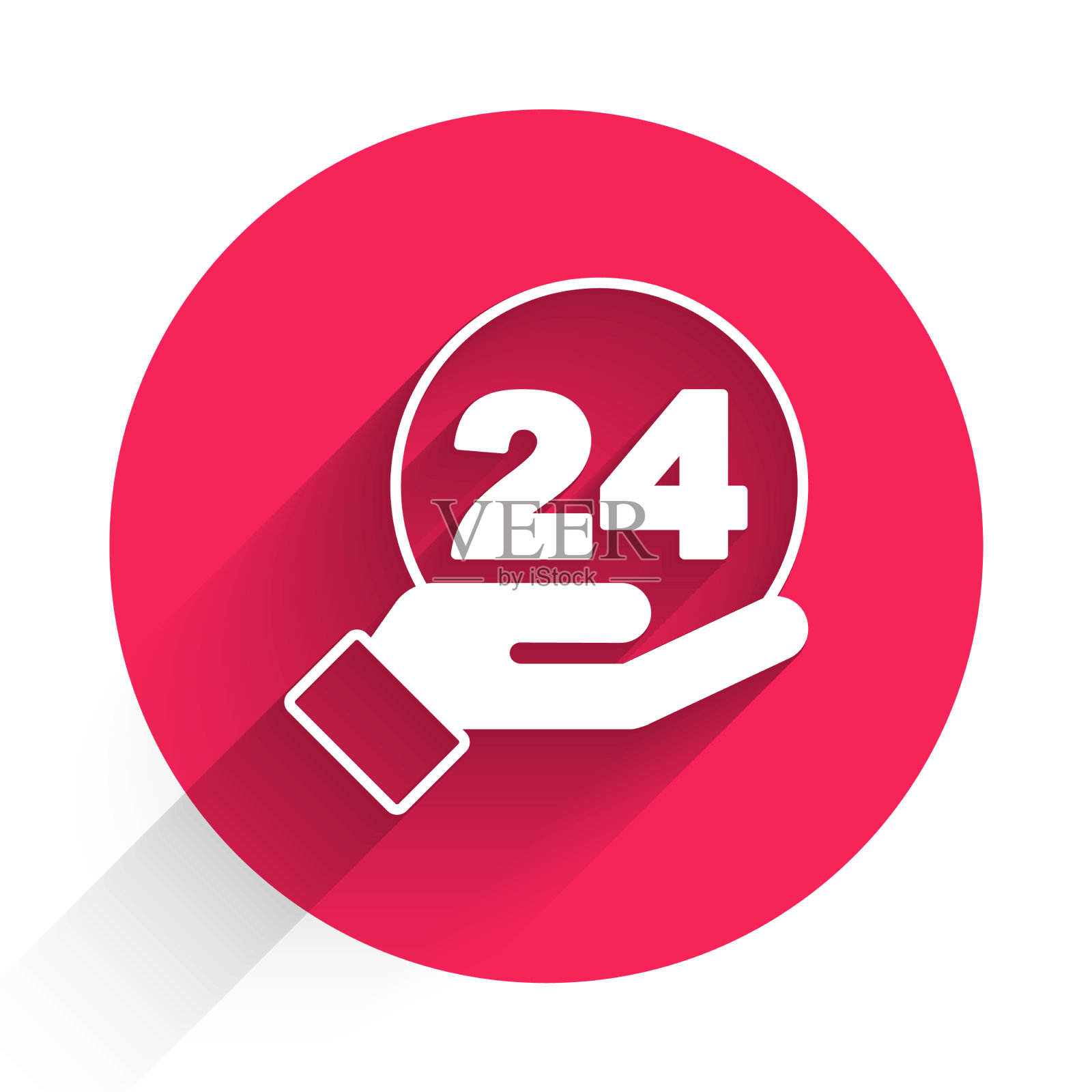 白色电话24小时支持图标隔离插画图片素材