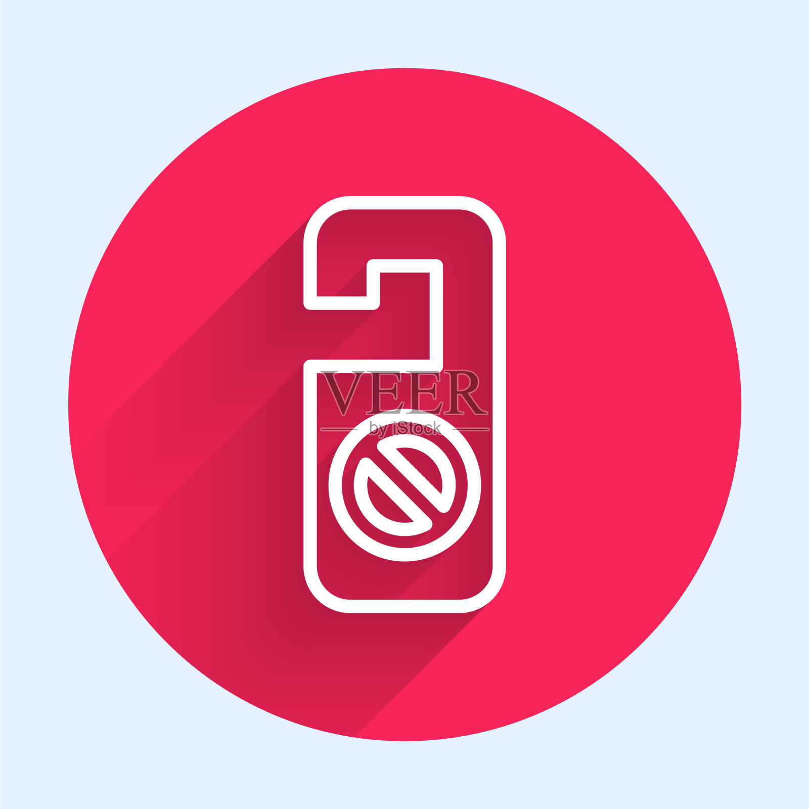 白线请勿打扰图标隔离插画图片素材