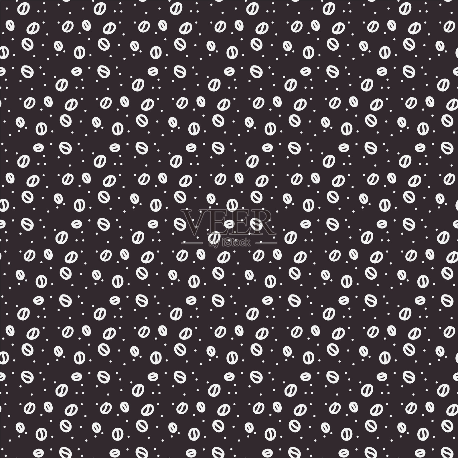 无缝模式与咖啡颗粒素描插画图片素材