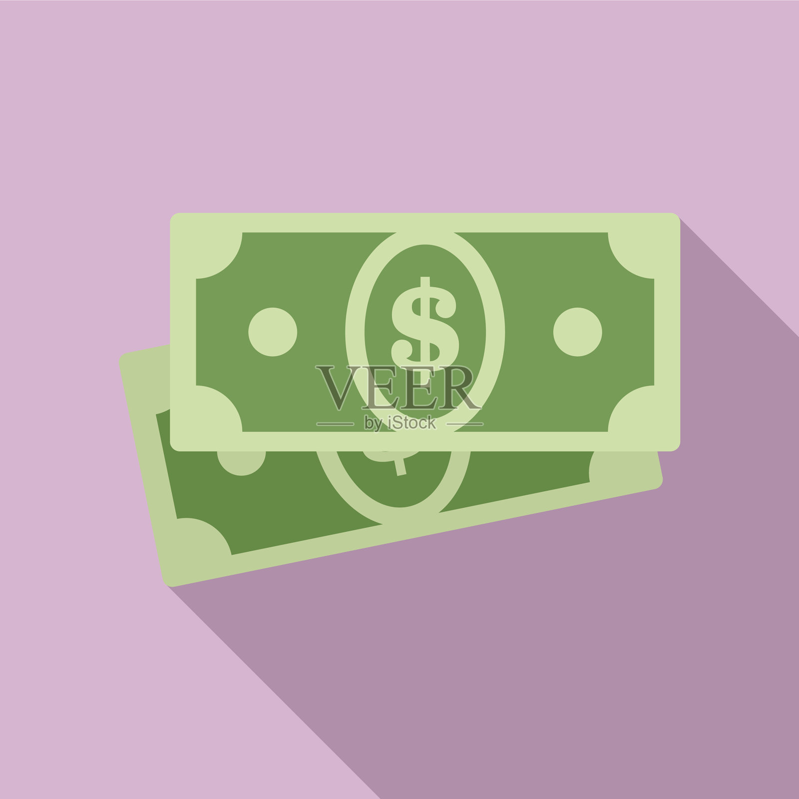 银行柜员现金图标扁平化风格插画图片素材