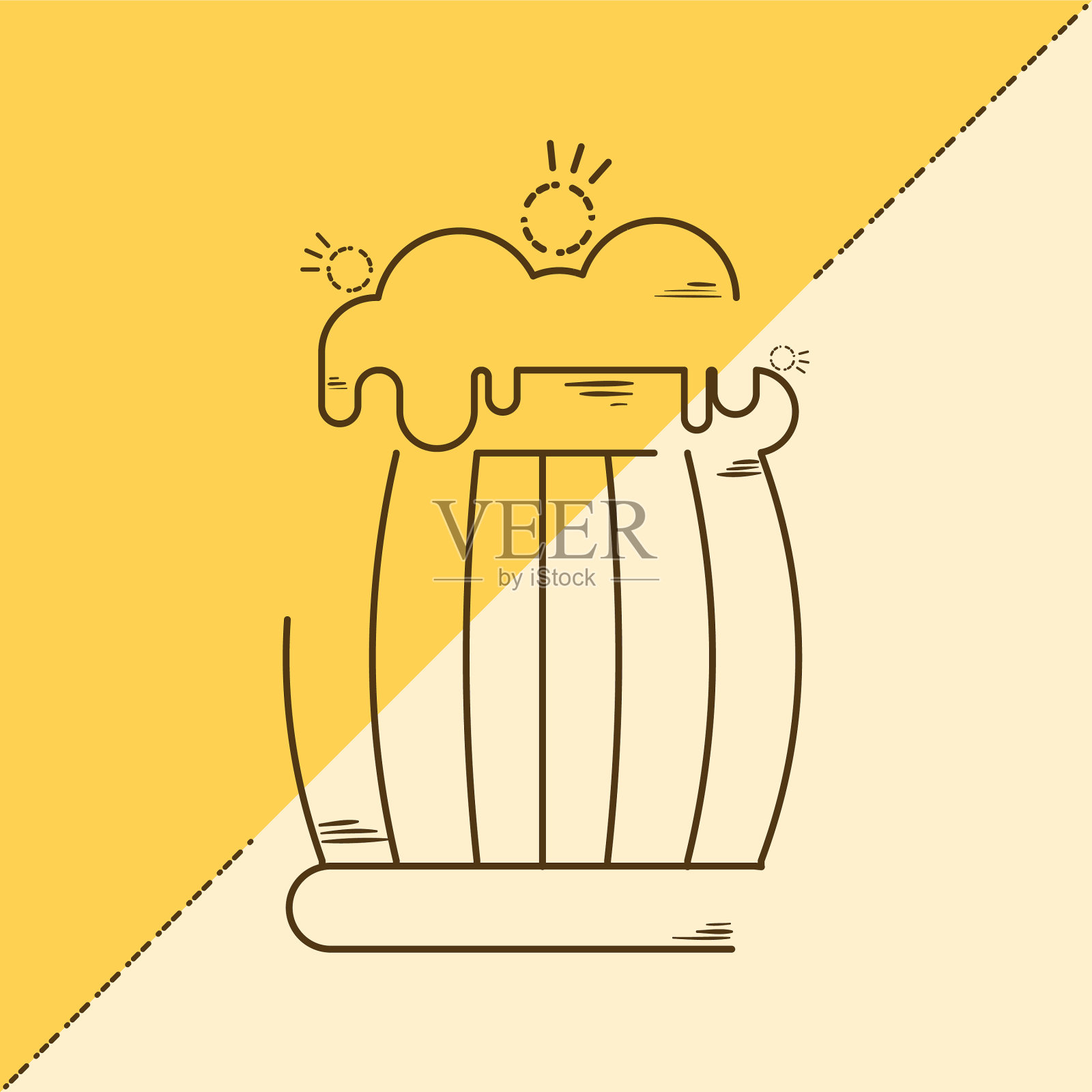 用泡沫勾勒出啤酒杯的轮廓插画图片素材