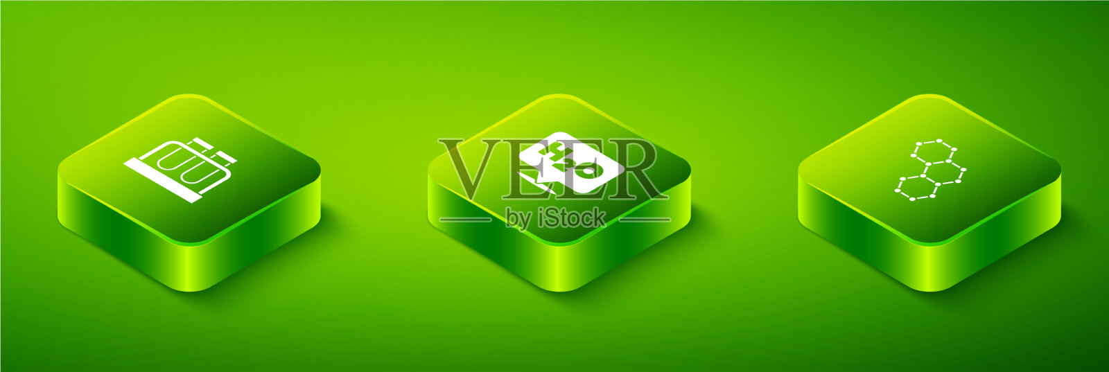 设定水的等距化学式并测试图标素材