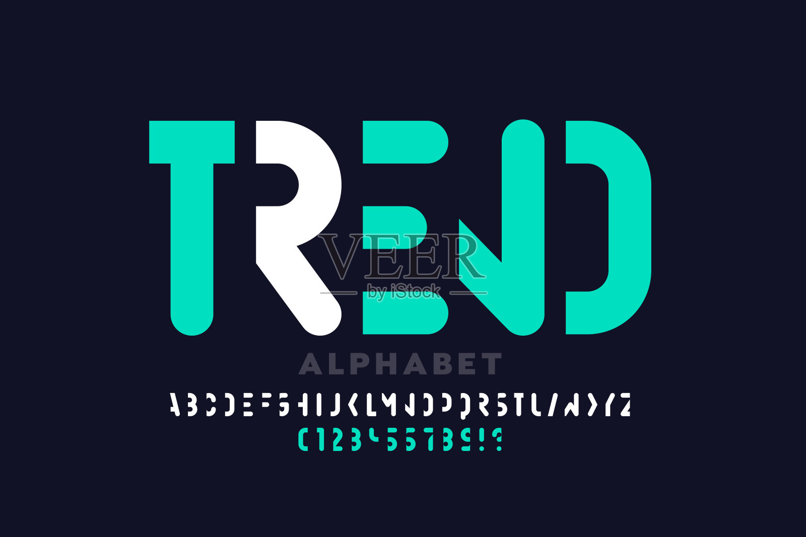 最小样式现代字体插画图片素材