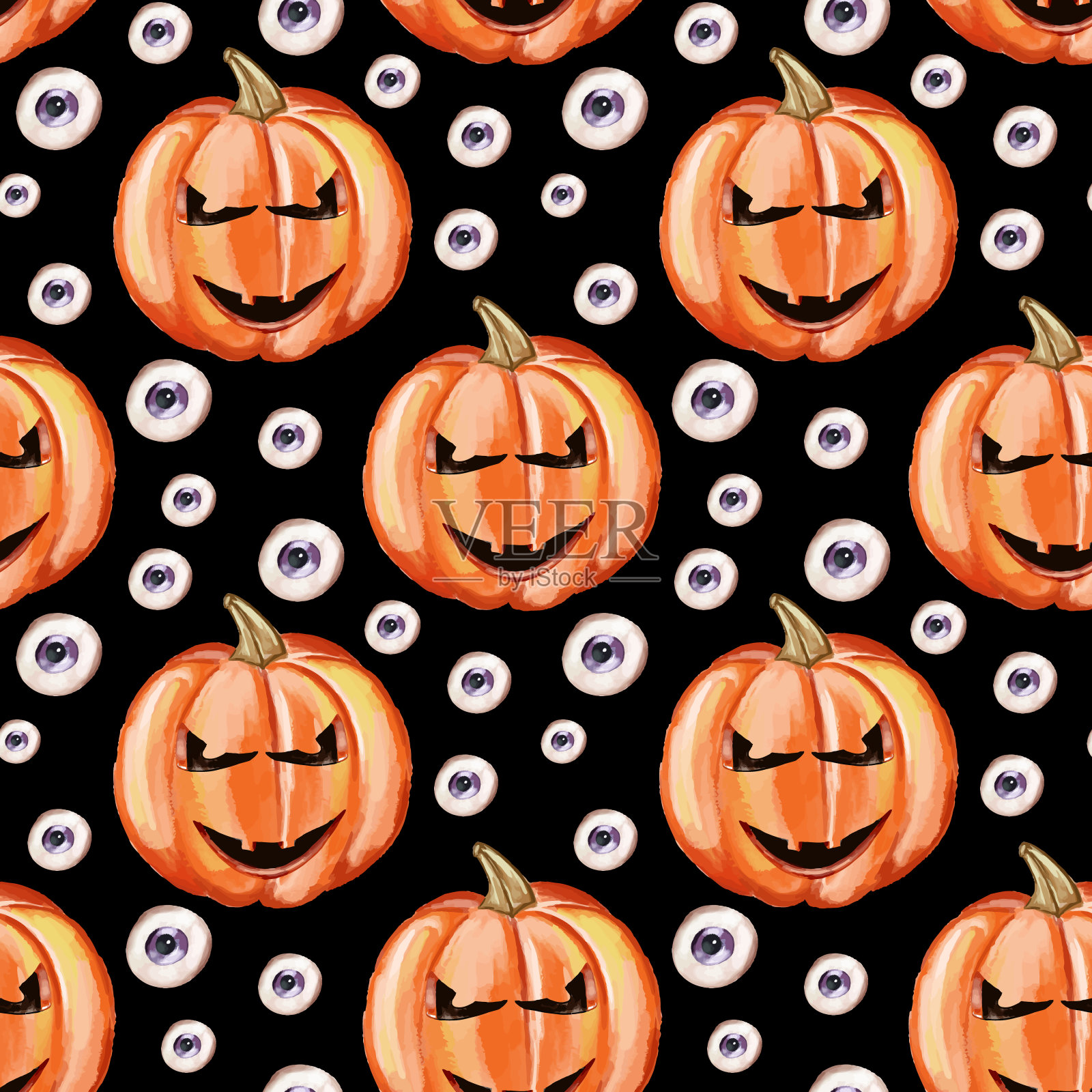 万圣节的丝带和人物的集合插画图片素材