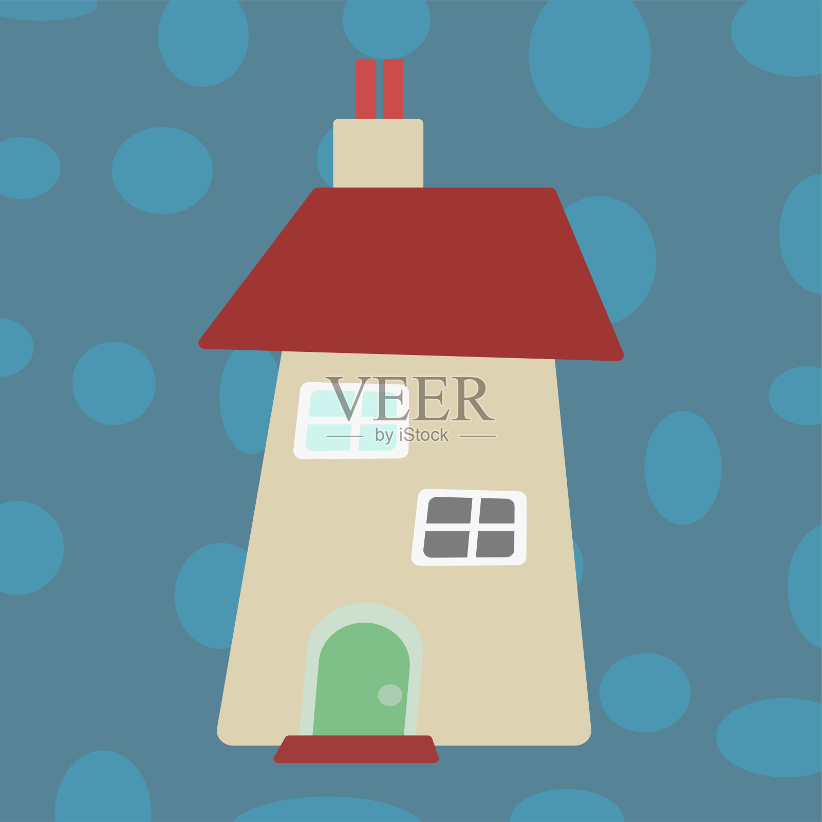 复古风格的可爱房子设计元素图片