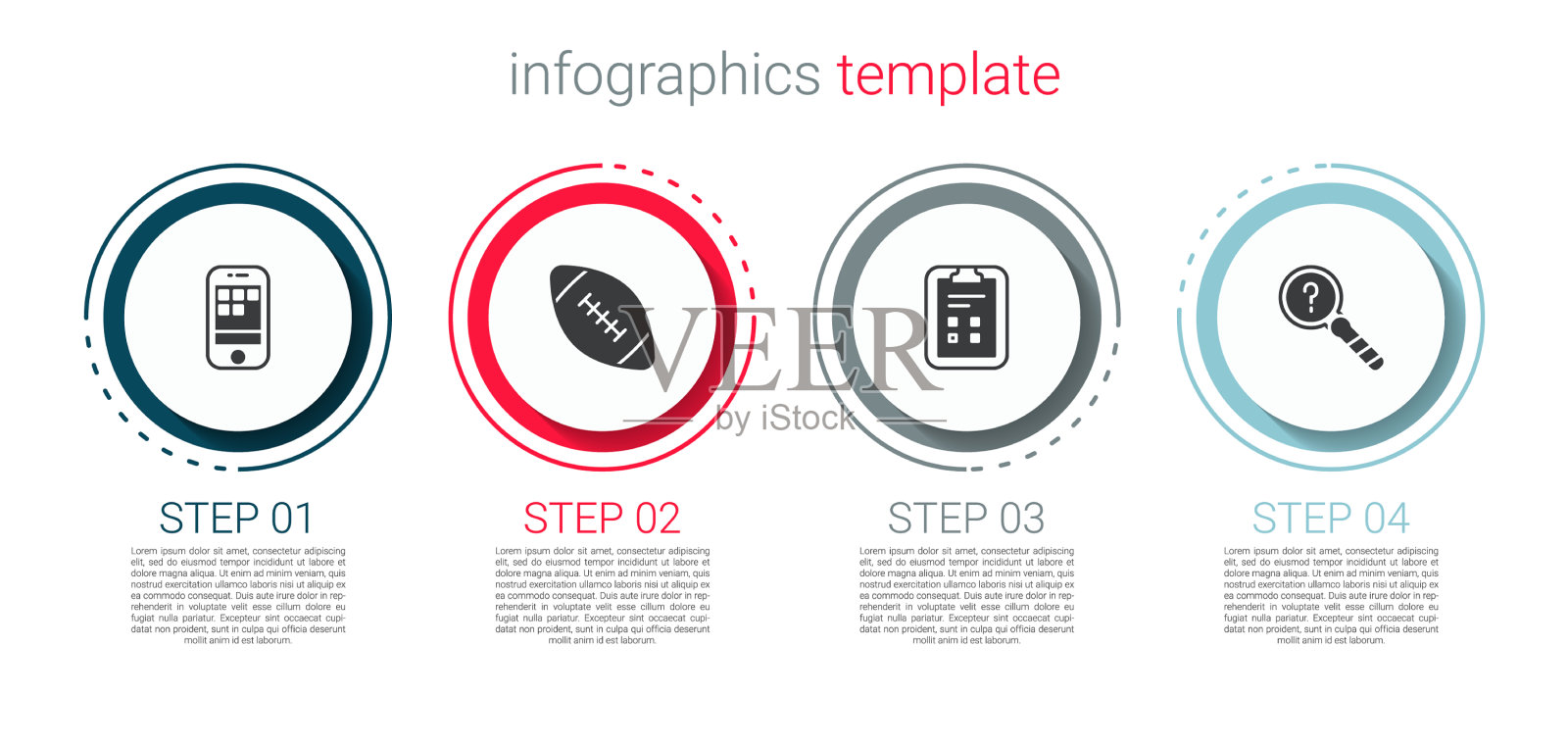 设置智能手机美式足球考卷插画图片素材