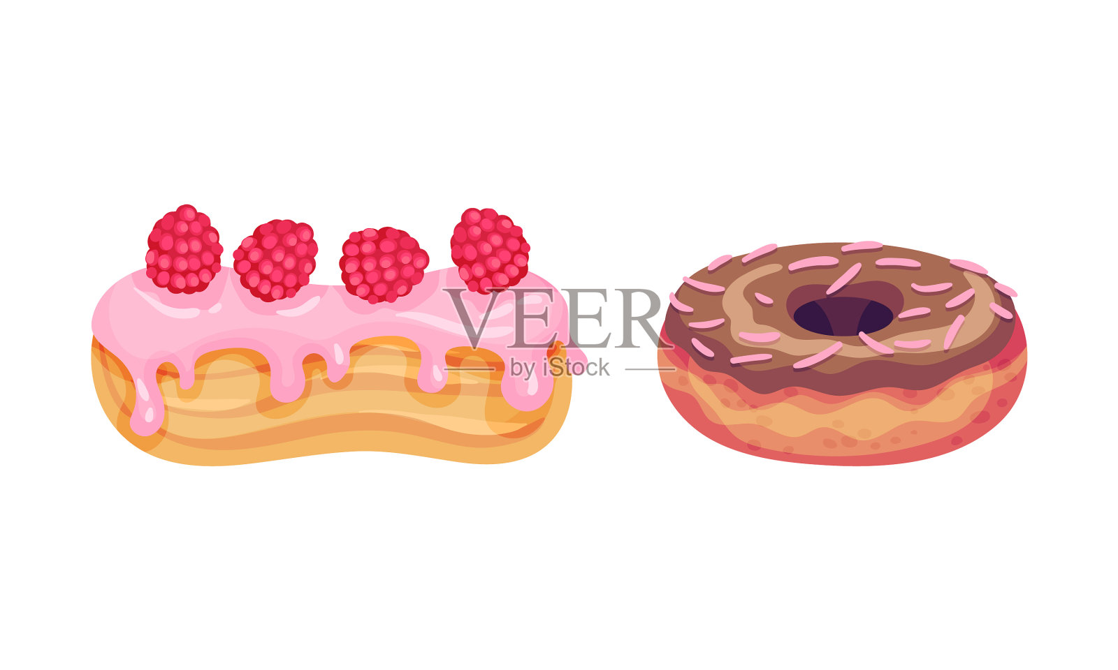 香甜可口的奶油泡芙甜点插画图片素材