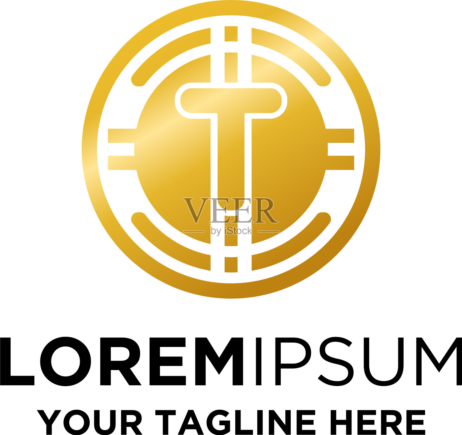 首字母硬币加密货币标识插画图片素材