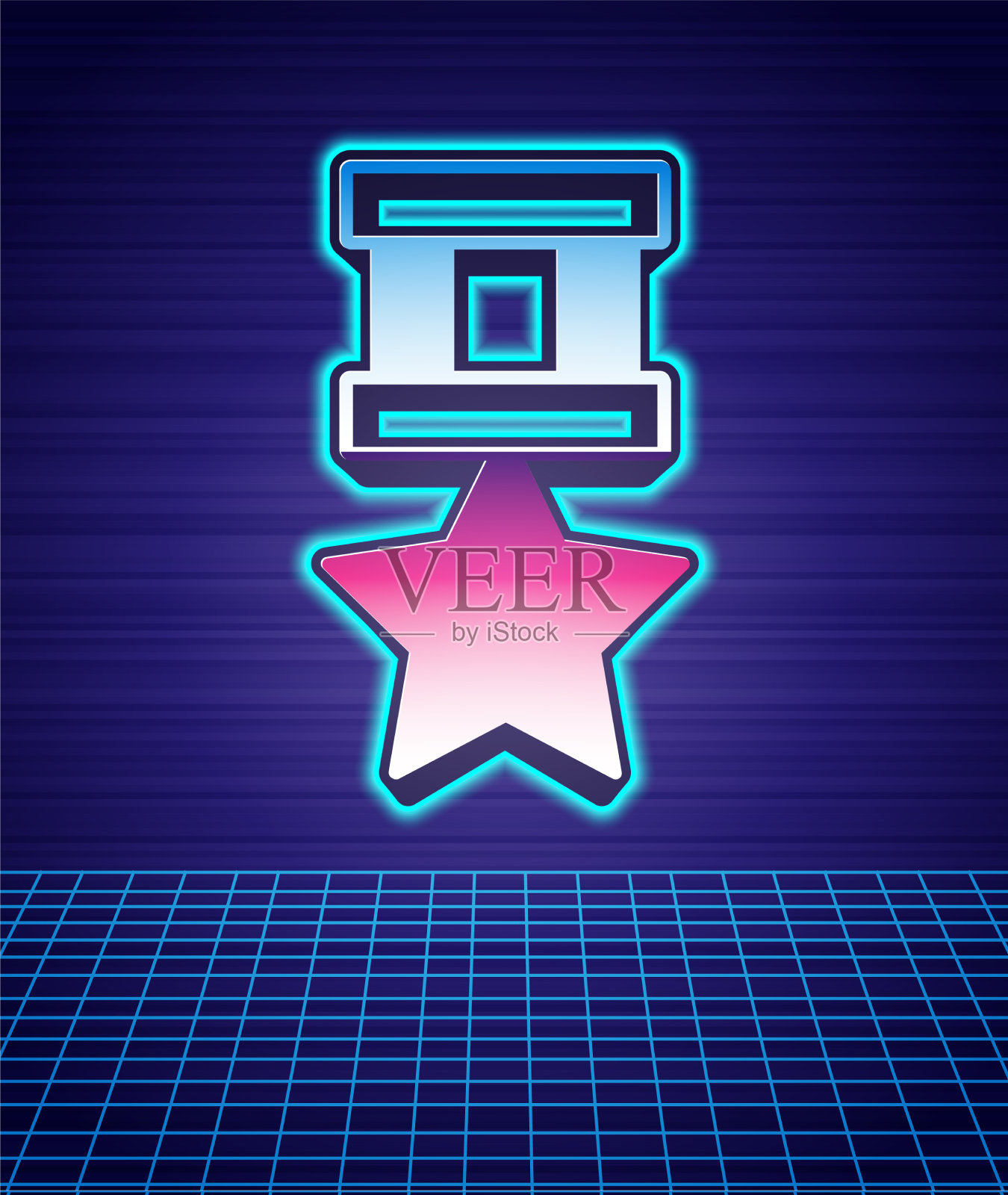 复古风格的军事奖励奖章图标孤立插画图片素材