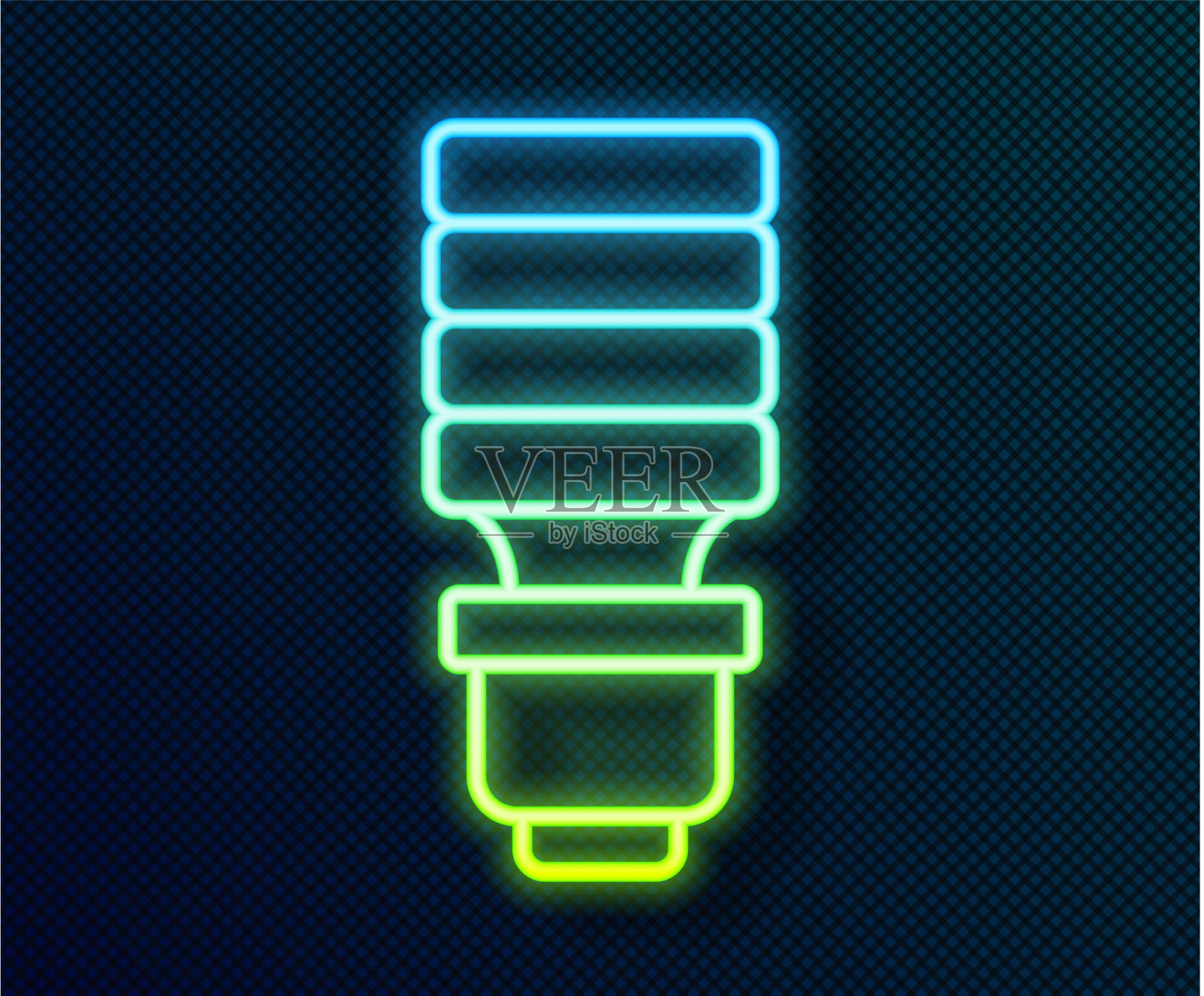 发光的霓虹灯线led灯泡图标隔离插画图片素材