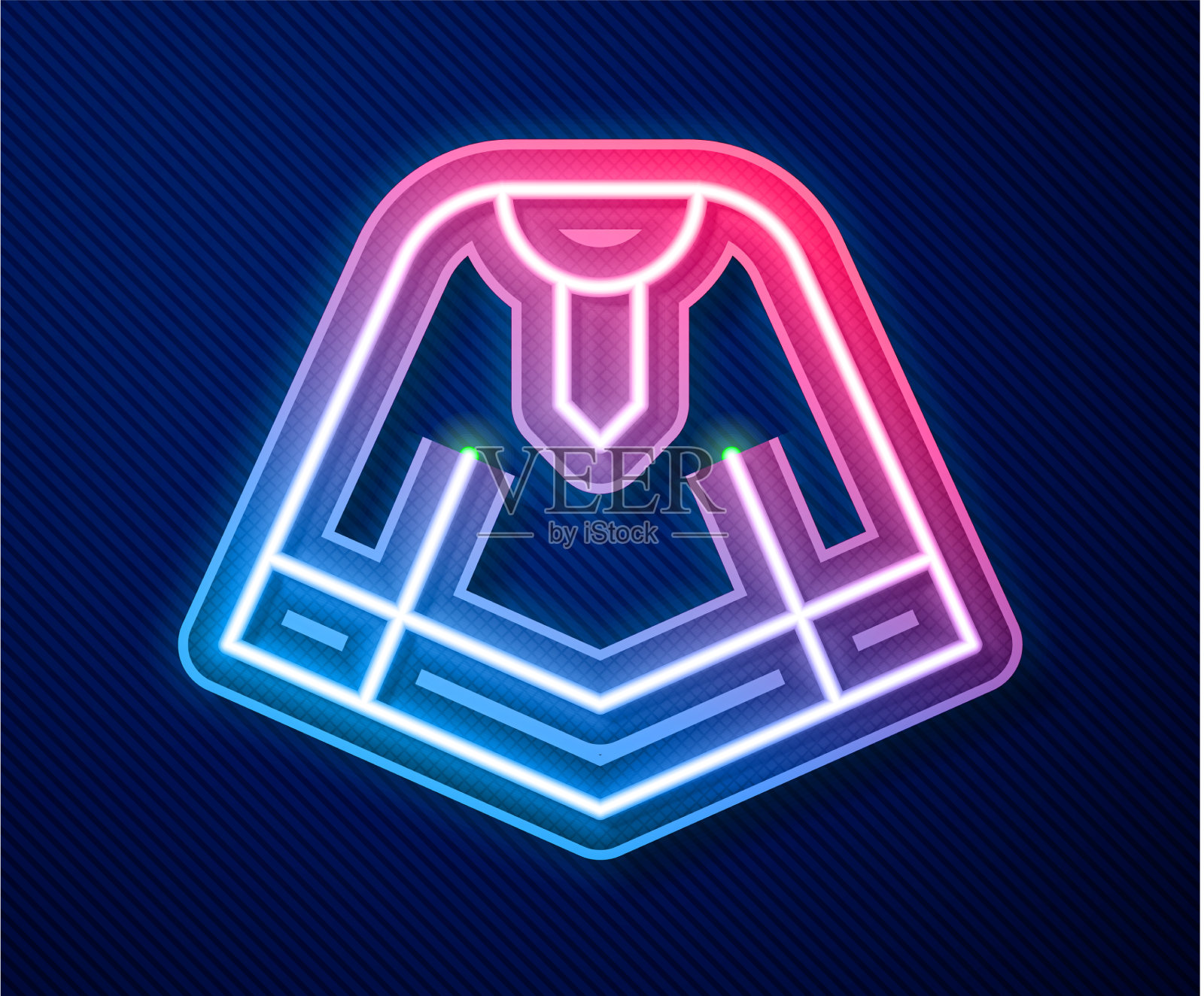 闪烁的霓虹灯衬着传统的墨西哥斗篷图标素材