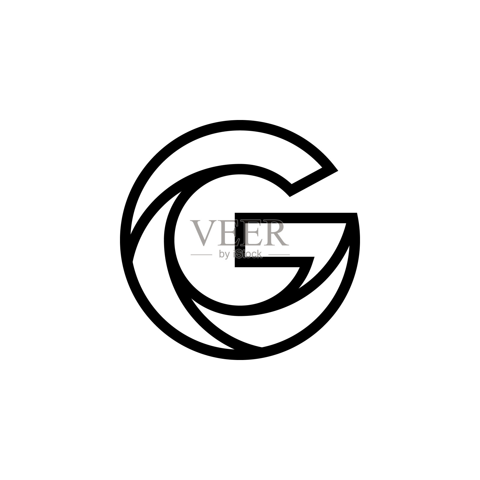 字母G矢量图例设计模板。设计元素图片