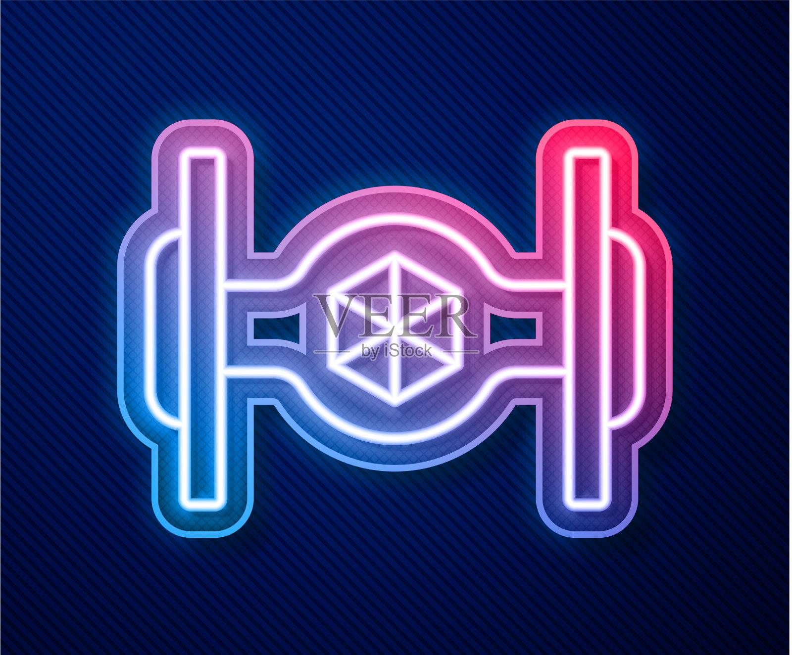 发光的霓虹灯线宇宙飞船图标孤立上插画图片素材