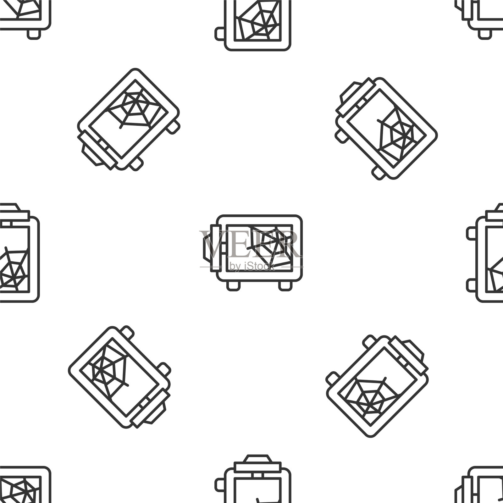 灰色线安全图标隔离无缝模式上插画图片素材