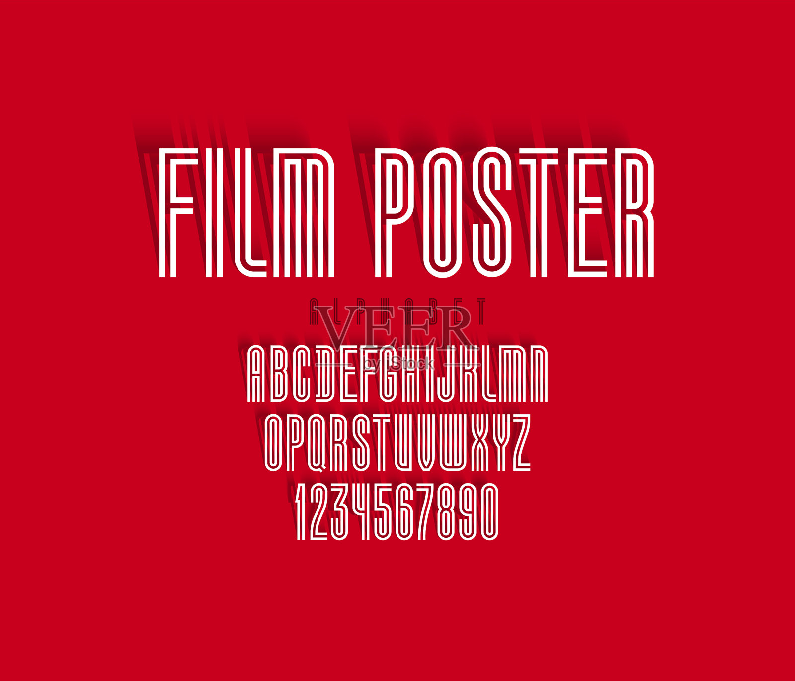 缩合字体高字母无衬线现代插画图片素材