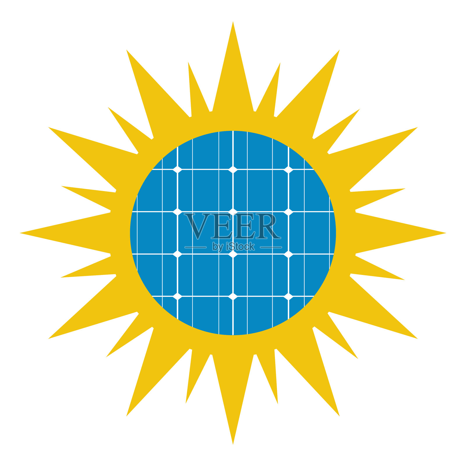 太阳能面板图标在太阳设计元素图片