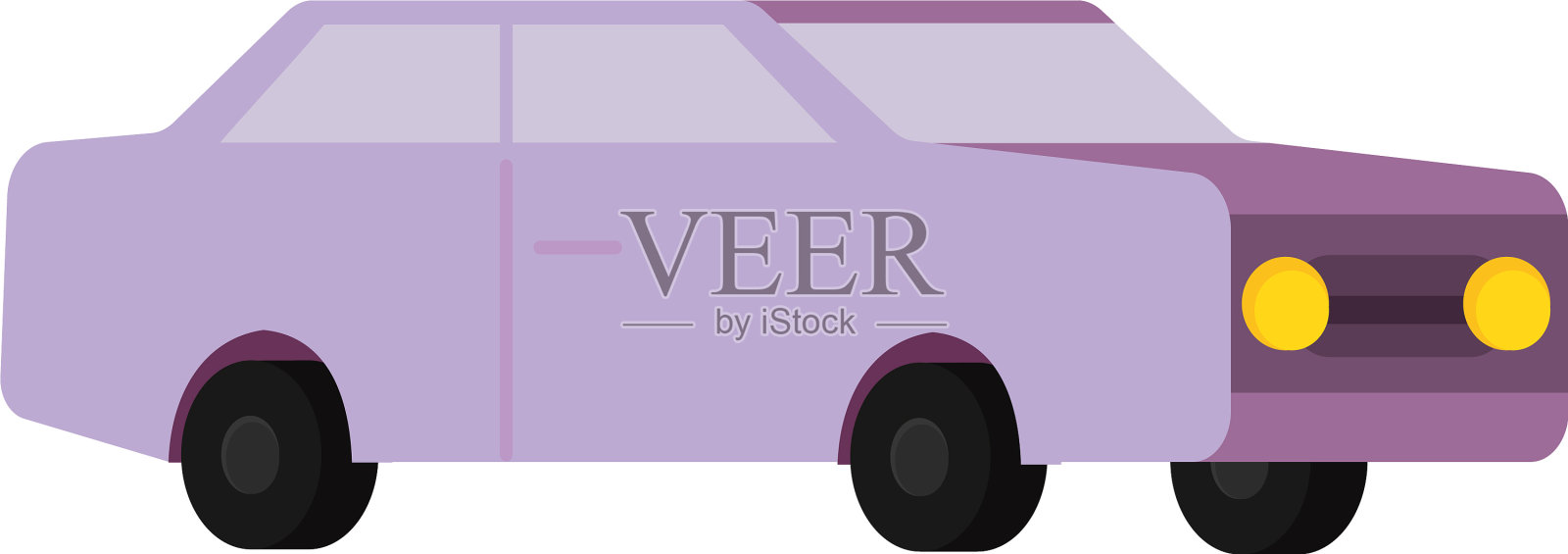 孤立3d淡紫色汽车图标插画图片素材