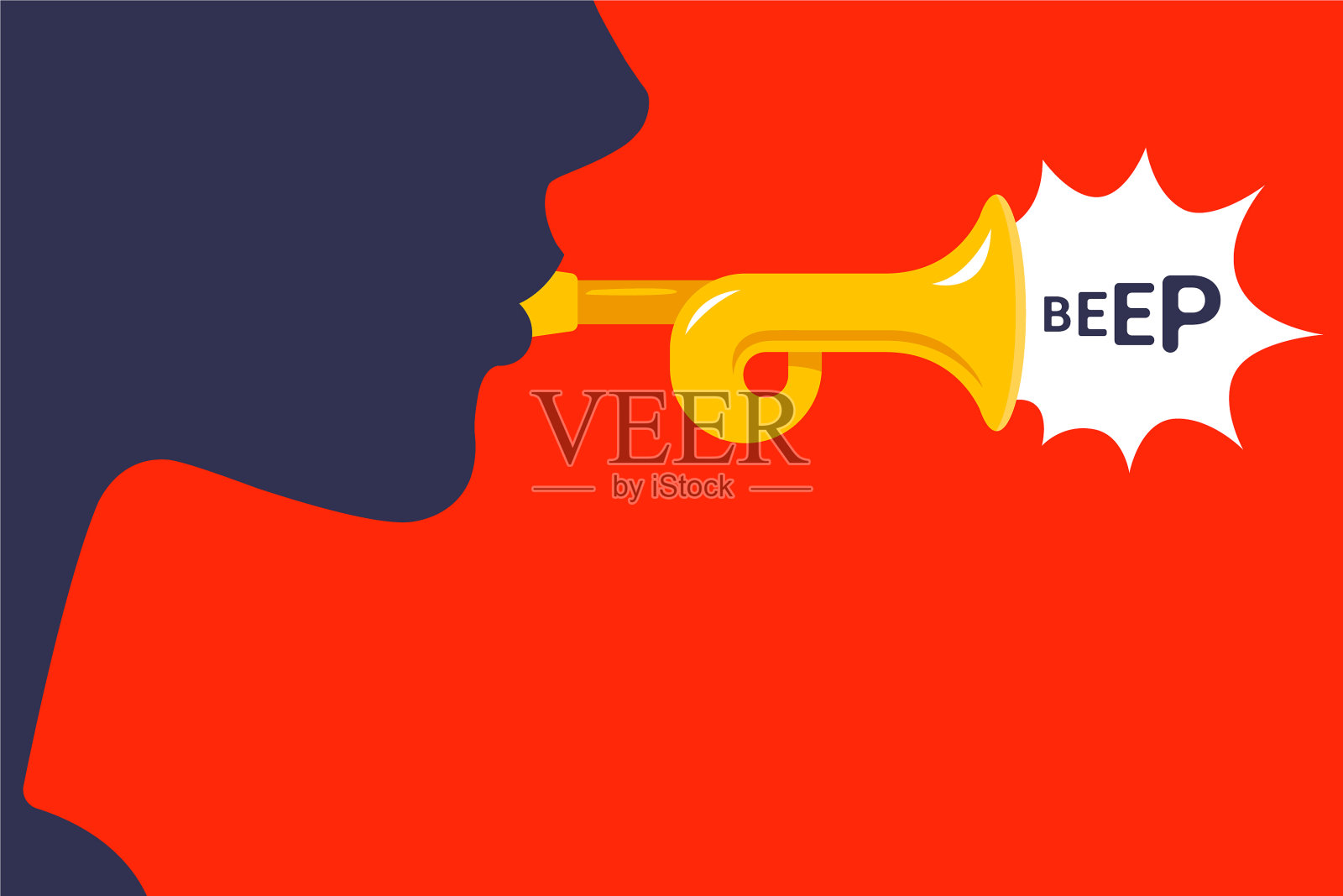 人类演奏管乐器插画图片素材