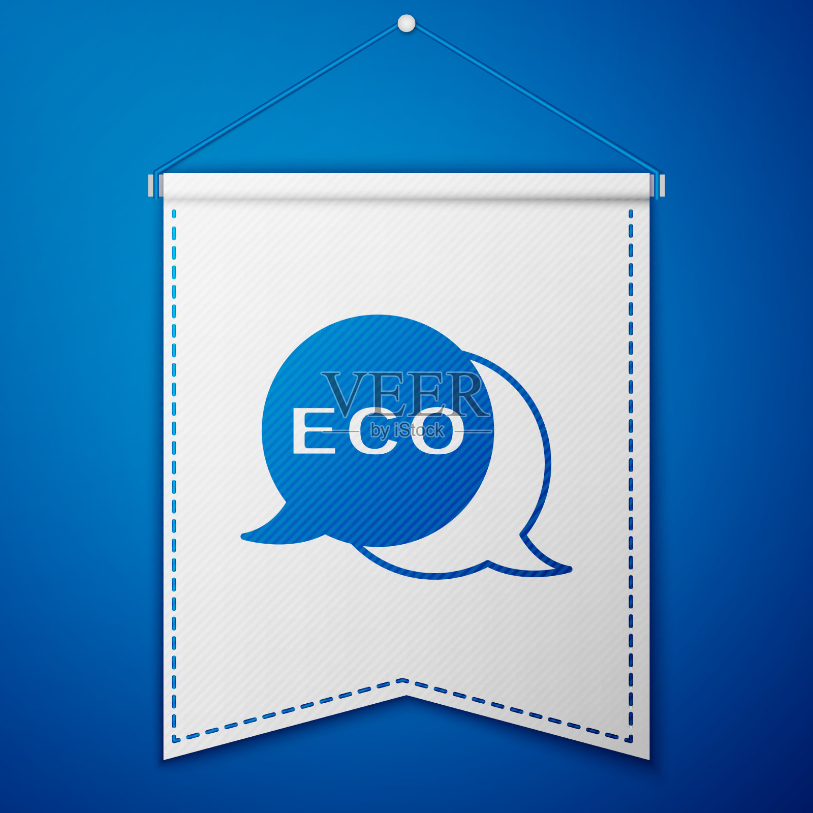 蓝色横幅标签标签标志为生态绿色插画图片素材