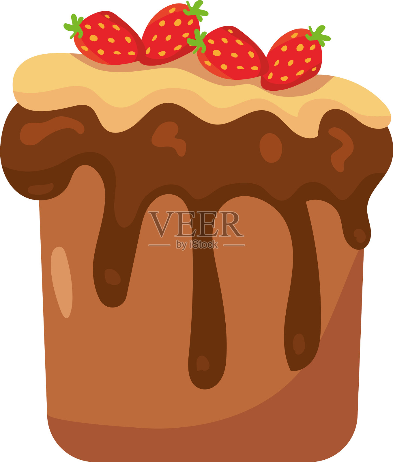 草莓蛋糕糕点插画图片素材