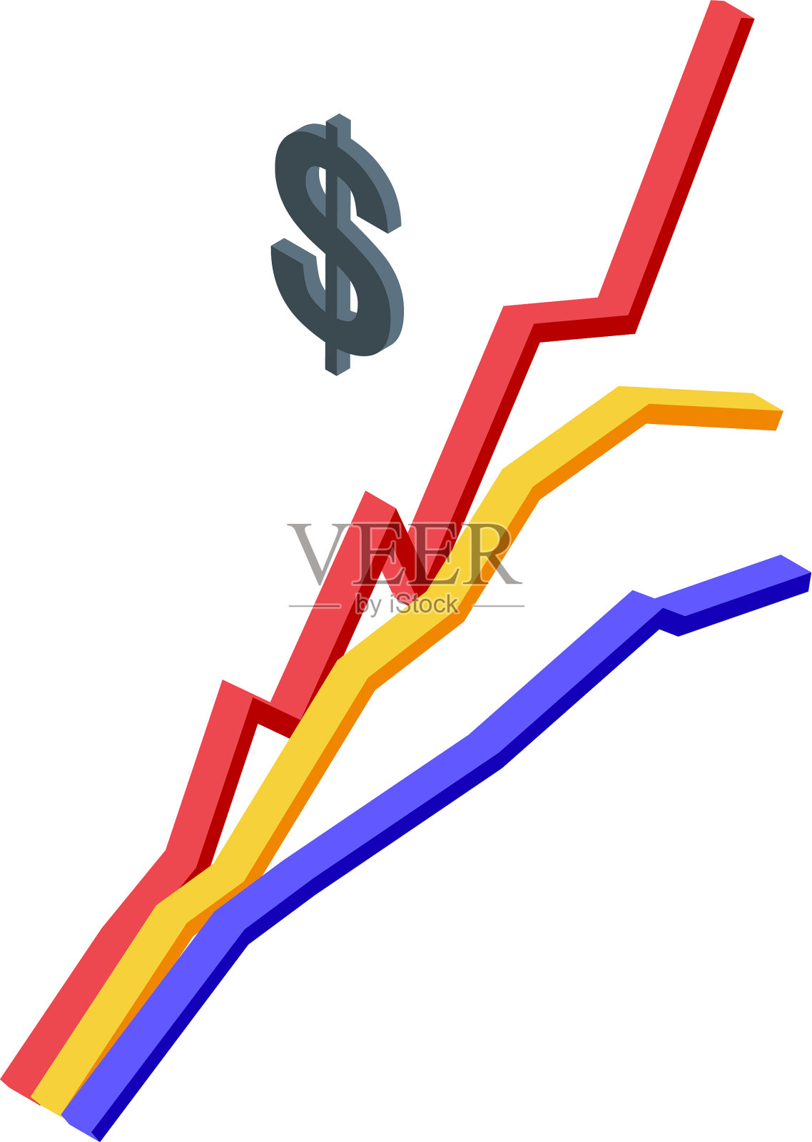 成功的活动资金图表图标等距插画图片素材