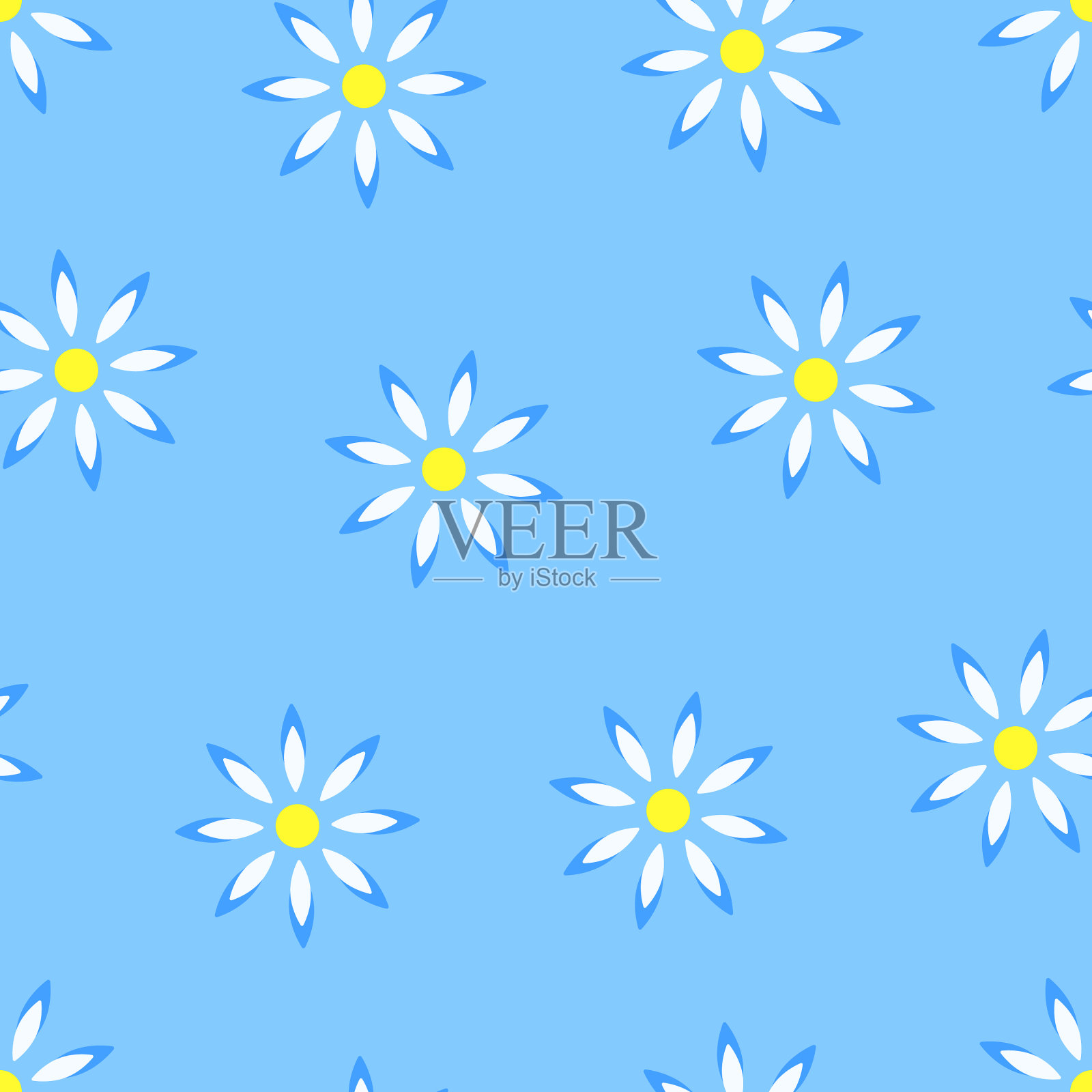 无缝图案几何抽象花插画图片素材