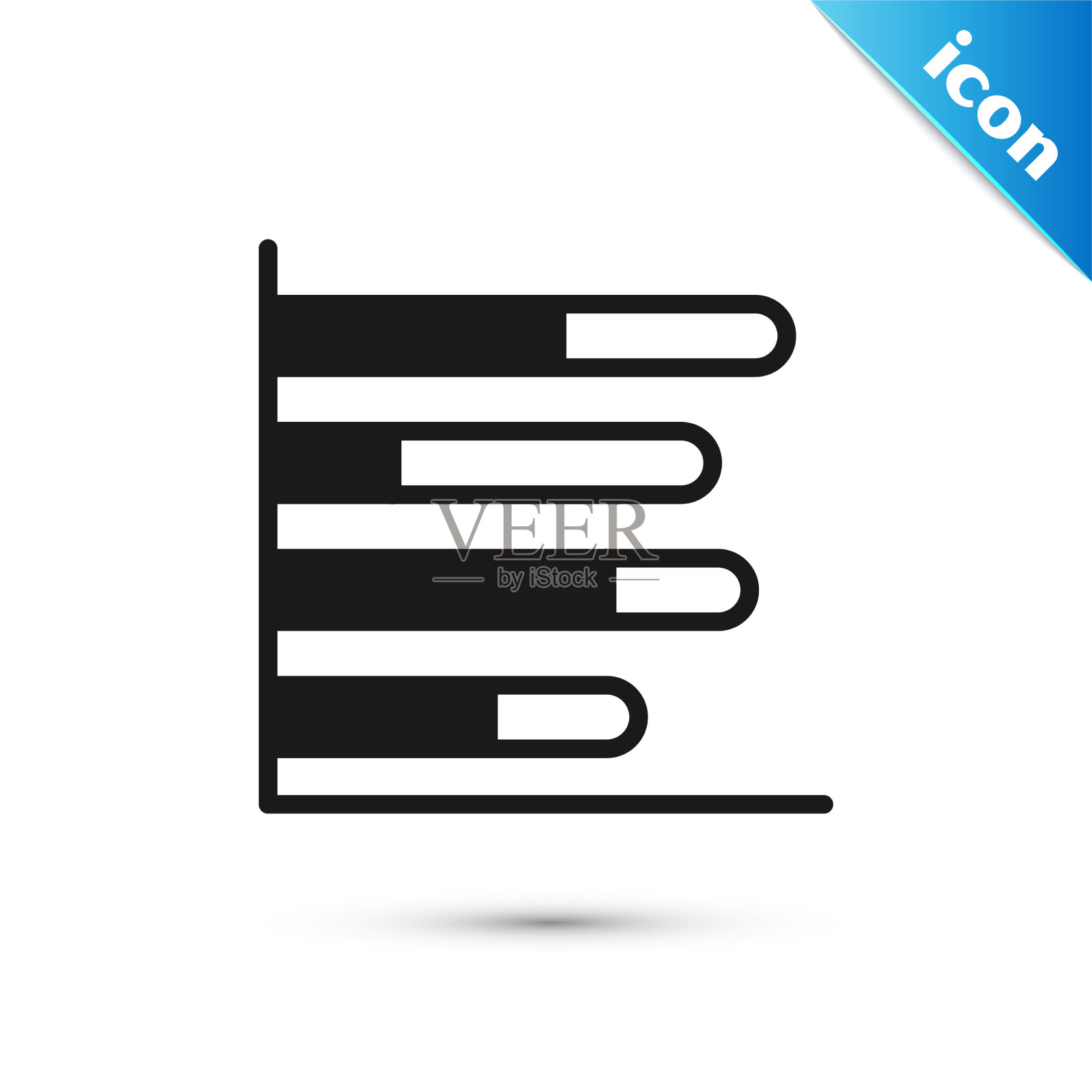 灰色饼图信息图图标隔离在白色图标素材